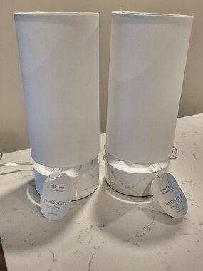 Threshold White Marble Base Table Lamp (Set of 2)